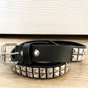 TILT Paint Splash Studded Faux Leather Belt - S - NWOT